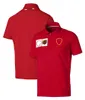 F1 Camiseta Fórmula 1 Red Team Camisetas Verão Masculino Casual Respirável Camisas Polo Moda Lapela Camiseta Plus Size Camisa de Corrida