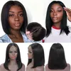 Human Hair Lace frontale pruiken bob recht kort Braziliaans 220608