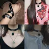 Chokers stil punk gotisk kärlek hänge halsband kvinnor cosplay smycken läder hjärta form krage fest tillbehörskokare gudl22