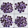 Charms Jewelry Findings Components Love Heart Stone Beads Pendants 20Mm Wholesale Natural Amethysts For Diy Jew Dh8Xm