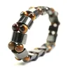 Zwarte hematiet Stone Tiger Eye kralen Strek armbanden Mannelijke ronde kralen Charms armband Bangle Mens sieraden