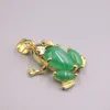 Naszyjniki wisiorek GP z zielonym Jade Frog-Shape 28mm H Piękny prezentpendant Heal22