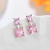 Серьги Медь Inlaid AAA Pink Zircon InLehount Enlay Chanselier Diamond T L роскошный дизайнер Ювелирные Изделия Женщины Мужские Пара Мода Свадьба