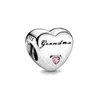 925 Sterling Silver Dangle Charm Kvinnor Pärlor Hög Smycken Present Partihandel metallpärlor Pappa mamma moster fru Nan barnbarn ma Bead Fit Pandora Charms Armband DIY