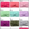 Accessori per capelli Fascia per capelli per bambina Fasce per capelli con fiocco grande Fai da te Bowknot Turbante per neonato Solido Copricapo largo per neonato 34 colori Bt666 Dhcpf