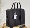 Men Briefcase Black Leather shoulder Handbag Business Laptop Bag Messenger top handle Tote Luggage Computer case with adjustable removable strap