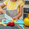 3pcs infantil de segurança cortador de dente de dente de faca de fruta de fruta de fruta para crianças chef para alface de pão crianças cozinha facas diy ferramenta lx4789