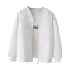 Сплошная цветная дама короткая бейсбольная куртка корейская кансевая повседневная белая куртка Топ женский кардиган куртки мода 220803