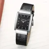 Wristwatches 2022 WOONUN Men Watches Top Japan Quartz Rectangle Wrist For Super Thin Mens Reloj Para Hombre