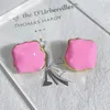 Irregular Square Earrings Stud High-Quality Enamel Glaze Concave And Convex Surface 925 Silver Needle Niche Design Fashion Jewelry