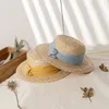 Chapeau de paille naturel fait à la main pour femmes et hommes, chapeau de soleil de plage d'été, casquette Panama, visière de protection à la mode, chapeaux de bateau