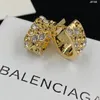 Designer Jewelry Dangle Women diamonds Wide Earring hoops B Letter shiny Ear cuffs hoops Designer Jewelry Bn160