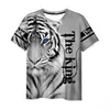 Nowy Drukarnia 3D Tiger Moda Męskie Kobiety Distury Crewneck T Shirt Plus Size S-6XL Harajuku0010