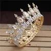 Crystal vintage rainha real rei tiaras e coroas Menwomen concurso de baile ornamentos diadema de casamento acessórios de jóias 220726