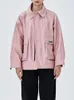 IEFB Fashion PU Leather Men's Coat Fashion Retro Loose Solid Color Pocket Long Sleeve Male Jacket Turndown Collar 9A4422 220816