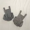 2PC/Set Summer Baby Ubrania chłopców Dziewczęta Biała koszulka   Paski w kratce Paski Rompers Toddler Fashion Scossut Zestaw 220507