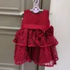 Girl's Dresses Red Beige Baby Christmas Dress Princess Lace 1st Birthday For Girl Tutu Wedding Party BaptismGirl's