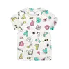 T-shirts Children's Round Neck T-Shirt Spring And Summer Short Sleeved Cartoon Print Blouse Small Size Medium Check ClothesT-shirts