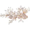 Blomma headpieces kambröllopstillbehör silver färg Rhinestone Bodband Brudhårstift Hårsmycken