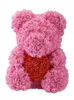 Fleurs décoratives Couronnes Rose Ours Cadeau De Noël Décoration Saint Valentin Fleur Anniversaire Teddy Simulation RoseDecorati302L