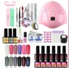 Kits Art Salon Health BeautyAcross 10st Nail Gel Polish Kit med Set UV LED -lamptorkare Soak Off Manicure Tools Electric Drill T9677758