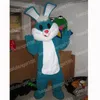 Halloween Green Rabbit Mascot Trajes Cartoon Bunny Tema Personagem Carnaval Unissex Adultos Roupa de Festa de Festa de Natal