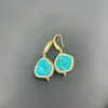 Boucles d'oreilles collier baroque perle d'eau douce Turquoise minerai ensemble exquis Druzy tchèque diamant quatre pièces pour plage fête boucles d'oreilles