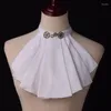 Bow Ties Ruffled Jabot Fałszywy kołnierz Victorian Renaissance Odłączona szyja impreza STEPUNK STANPOWN Costume Fier22