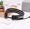 Discothèque hip hop HOMME FEMME Bracelet en peau de vache 16MM 100% bracelet en cuir véritable réglable fil de cire blanche armure