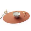 Ovala placemats för matsal bord dekoration pvc kaffe skål kudde kopp matbordet Coaster kök tillbehör w220406