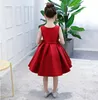 Robes de fille rouge Satin enfants pour les filles élégante robe de princesse Tutu année robes de bal mariage fête de noël