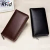 Long Leather Anti-theft Wallet Passport Bag Multi-card Slot Multi-function Large-capacity Business Card Holder for Men and Women