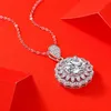 925 Sterling Silver Diamond Necklace VVS1 D Färg 5.0CT Moissanite Pendant Necklace Wedding Jewelry for Women Girls Gift