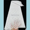 Ribbon Sewing Fabric Tools Baby Kids Maternity PGC White African Spets Swiss Voile in Schweiz broderi torrt för klänning YA4752B-6 Drop