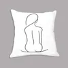 Cushion/Decorative Pillow Abstract Line Girl Body Hand Minimalist Painting White Cushion Throw Decorative Plush Sofa DecorCushion/Decorative