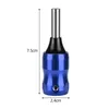 24mm diameter 2mm screw tattoo handle short blue five-claw electroplated aluminum alloy ordinary needle 1pc