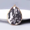 Pendentif Colliers Naturel Blanc Gris Pierre Agates Druzy Tranche Drusy Geode Quartz Irrégulier Onyx