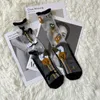 Kvinnors strumpor hosierande japanska färgglada blommor transparent chic geometriska kärleksträd sommar ultratunn kristallsilk ren frilly tidvatten socksso