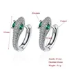 Hoop & Huggie Women's Fashion Cassiopeia Snake Earrings Micro Crystal CZ Stone Round Circle Geometric Earring Huggies Punk Trendy Jewelr