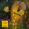 Solar Garden Lawn Lights Outdoor Decorative Kettle Art Lamp Metal Iron Waterproof IP65 with Installed Light String Watering Can 220429