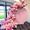 Pink Balloon Garland Arch Kit Chrome Rose Gold Latex Balão de Balão Decoração Crianças Casamento Baby Shower Decoration 220527