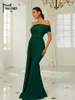 Casual Dresses Missord One Shoulder Ruched Draped Floor Length Wedding Women Elegant Maxi Evening Party Green Dress Bodycon SleevelessCasual