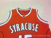 XFLSP Syracuse # 15 Carmelo Anthony Jerseys Mens Carmelo Anthony NCAA College Basketball Jersey Dubbele gestikte naam en nummer Snelle verzending