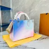 HH Onthego 25cm Bag 22SS Mini Spring in the City Totes Womens Designer Handbags Big Trans Printing Leopard Lady Tie Tie Dye Shopping on the Go M46076 M20510 M59856