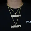 Chains Iced Out Bling 5A Cubic Zirconia Paved Royalty Letter Pendant Necklaces With Long Rope Chain HipHop Jewelry For Men BoyChains