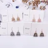 Dangle & Chandelier Retro Hollow Out Floral Metal Earrings For Women Female Rose Gold Color Alloy Geometric Drop Statement Jewelry