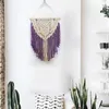 Tapisseries macrame bohemian mur suspendu tapestry coton coton beige violet pour appartement salon home décortapstances