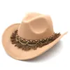 Berets Mistdawn Enfants Enfants Western Boys Cowboy Hat Girls Cowgirl Casse avec un groupe tassel tressé pour Halloween Masquerade Partyberets