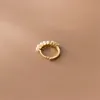 Hoop Huggie Trustdavis Real 925 Srebrne kolczyki dla kobiet ślub świąteczny synteza świąteczna Pearl Gold Biżuter