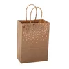 Cadeau cadeau 8pcs / pack estampage petits sacs en papier étoiles emballage de fête de vacances shopping sacs kraft cadeau